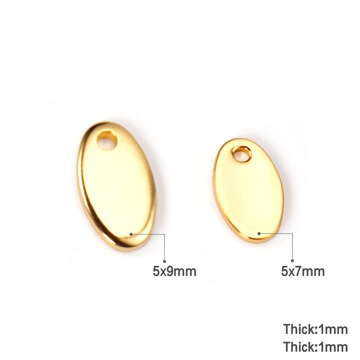 ASON 100pcs/lot Oval Pendant Chain Bracelet Tag Stainless Steel For Necklace Bracelet DIY Handmade Jewelry Making Supplies asonjewelry